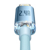 KABEL USB DO IP BASEUS CRYSTAL SHINE, 2.4A, 2M (NIEBIESKI)