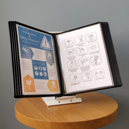 SYSTEM PREZENTACYJNY NA BIURKO Z 10 PANELAMI A4 LEVIATAN CZARNY