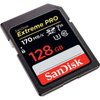 SANDISK KARTA PAMIĘCI EXTREME PRO SDXC 128GB 170/90 MB/S V30 UHS-I U3
