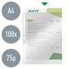 KOSZULKI KRYSTALICZNE A4 LEITZ 47700002 PRZEZROCZYSTY 75MIC 100SZT