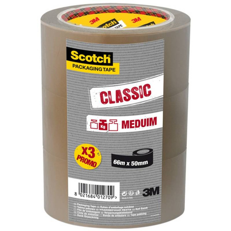 TAŚMA PAKOWA HOT MELT 50MMX66M 3M SCOTCH® HOT-MELT 371 BRĄZOWA 48ΜM 3SZT