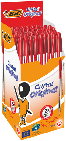 Długopis BIC CRISTAL 847899 czerwony 1.0mm przezroczysta obudowa