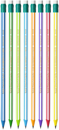 OŁÓWEK OSTRZONY Z GUMKĄ BEZDRZEWNY BIC EVOLUTION STRIPES 646 HB 8960342 HB