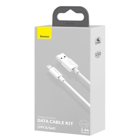 Kabel BASEUS Simple Wisdom USB-A-Lightning 1.5m 2szt. (biały)