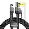 KABEL LIGHTNING USB (DWUSTRONNY) BASEUS CAFULE 2,4A 1M (SZARO-CZARNY)