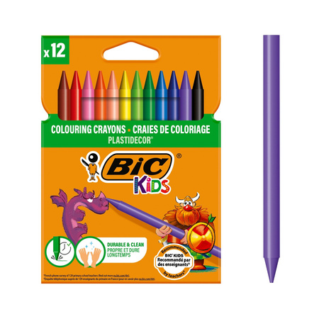 KREDKI ŚWIECOWE BIC KIDS PLASTIDECOR 945764 MIX*12