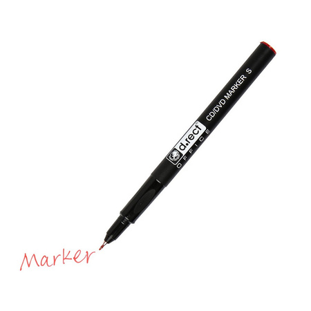 MARKER CD/DVD D.RECT CZERWONY 0.4-0.5MM