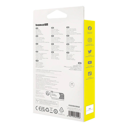 KABEL ŁADOWANIA 3W1 BASEUS USB DO USB-C, USB-M, LIGHTNING 3,5A, 1,1M (WHITE)