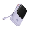 Powerbank Baseus Qpow Pro z kablem Lightning, USB-C, USB, 10000mAh, 20W (fioletowy)