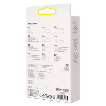 KABEL USB-C DO LIGHTNING BASEUS GLIMMER, 20W, 2M (CZARNY)