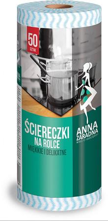 ŚCIERECZKI NA ROLCE ANNA ZARADNA NIEBIESKA FALA 50SZT