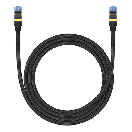 KABEL SIECIOWY W OPLOCIE KAT. 7 BASEUS ETHERNET RJ45, 10GBPS, 1,5M (CZARNY)