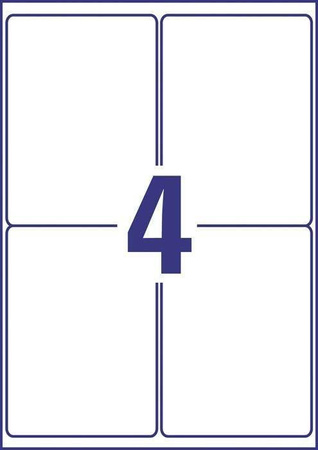 ETYKIETY ZEWNĘTRZNE 99.1X139MM OCHRONNE, ZABEZPIECZAJĄCE AVERY ZWECKFORM USUWALNE L4774REV-20 BIAŁE 20ARK*4SZT