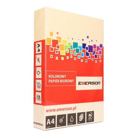 PAPIER KSERO KOLOR A4 EMERSON KOŚĆ SŁONIOWA 160G 250 ARK