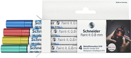 MARKERY AKRYLOWE SCHNEIDER PAINT-IT METALLIC MIX KOLORÓW METALICZNYCH 0.8MM 4SZT