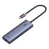 HUB 6W1 BASEUS ULTRAJOY  USB-C DO HDMI4K@30HZ+3XUSB 3.0+PD+RJ45 (SZARY)
