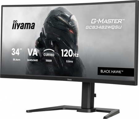 IIYAMA MONITOR 34 CALE G-MASTER GCB3482WQSU-B1,VA,UWQHD,120HZ,1500R, HDR400, 21:9, 500CD,2X5W, USB-C