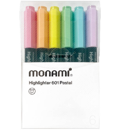 ZAKREŚLACZE 1-4MM MONAMI 160-2491 MIX*6 PASTEL ŚCIĘTA 6SZT