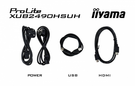IIYAMA MONITOR 24 CALE XUB2490HSUH-B1 IPS,FHD,CAM,MIC,HDMI,DP,3XUSB(3.2), 100HZ,250CD,4MS,ADAPTIVE SYNC,FLICKERFREE,2X2W,WINDOWS HELLO