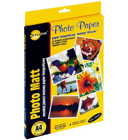 PAPIER FOTOGRAFICZNY MATOWY YELLOW ONE 4M190 150-1180 A4 190G 50ARK