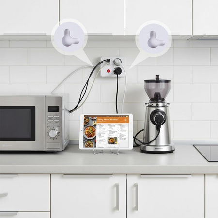 MACLEAN LISTWA ZASILAJĄCA 2 GNIAZDA MCE387 W 3XUSB, 110-240V AC 50/60HZ, 2.1A MAX 2500W, 1.5M, BIAŁA