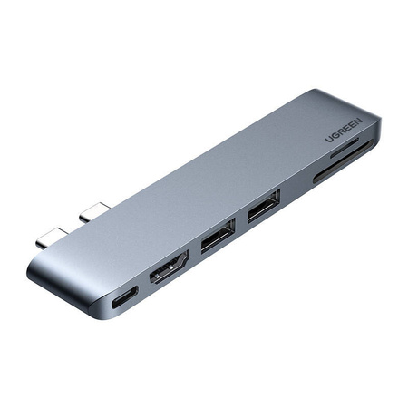 ADAPTER 6 W 1 UGREEN CM380 HUB USB-C DLA MACBOOK AIR / PRO (SZARY)