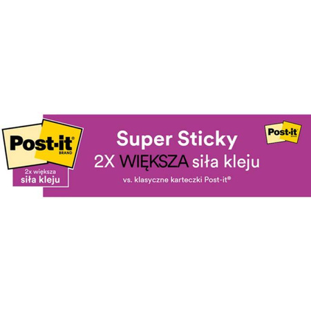 KARTECZKI SAMOPRZYLEPNE BOOST, W LINIĘ, 101X152MM 3M POST-IT® SUPER STICKY XXL W LINIE 3X45 KART