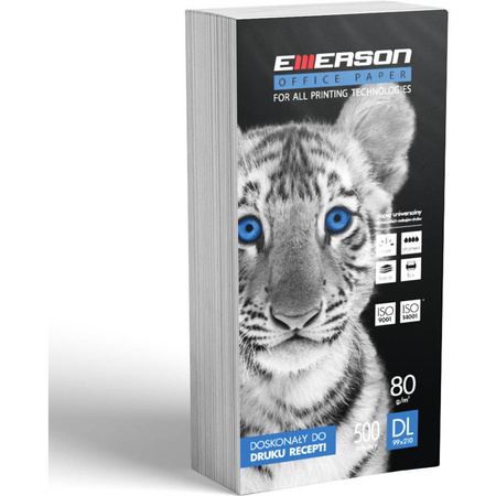 PAPIER KSERO DO RECEPT 1/3 A4 80G EMERSON OFFICE PAPER BIAŁY KLASA C 500 ARK
