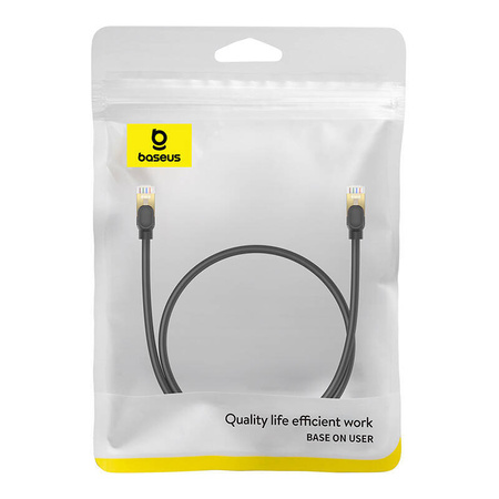 KABEL SIECIOWY KAT. 8 BASEUS ETHERNET RJ45, 40GBPS, 0,5M (CZARNY)