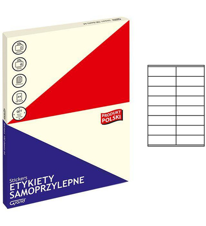 ETYKIETY SAMOPRZYLEPNE 105X35MM GRAND 150-1049 BIAŁE 100ARK*16SZT