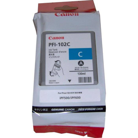 TUSZ ORYGINALNY CANON PFI102C 0896B001 CYAN 130 ML