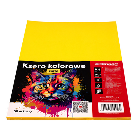 PAPIER KSERO KOLOR A4 EMERSON ŻÓŁTY 80G 50 ARK