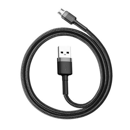 KABEL USB DO MICRO USB BASEUS CAFULE 2.4A 0.5M (SZARO-CZARNY)