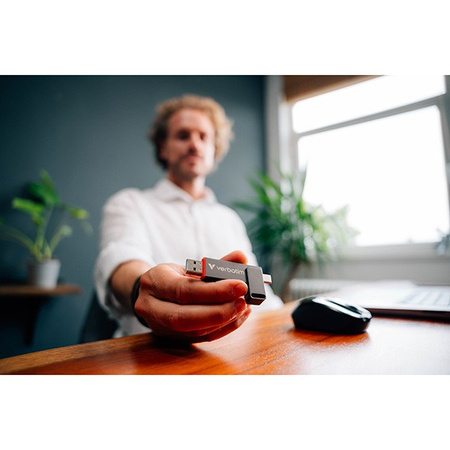 VERBATIM USB FLASH DISK, USB C A USB 3.2 GEN 1, 1000GB, DUAL QUICKSTICK, SZARY, 32043, USB C, Z OCZKIEM NA BRELOK