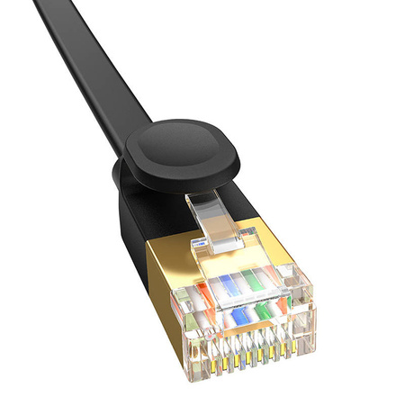 PŁASKI KABEL SIECIOWY BASEUS ETHERNET RJ45, GIGABIT, CAT.7, 2 M (CZARNY)
