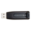 VERBATIM USB FLASH DISK, USB 3.0, 16GB, V3, STORE N GO, CZARNY, 49172, USB A, Z WYSUWANYM ZŁĄCZEM