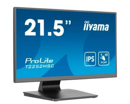 IIYAMA MONITOR 22 CALE T2252MSC-B2 10 PKT. POJ,IPS,HDMI,DP,2X1W,7H