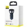 Ładowarka samochodowa Baseus Particular Digital Display z wyświetlaczem, USB + USB-C, QC3.0+PD, 5A, 65W (srebrna)