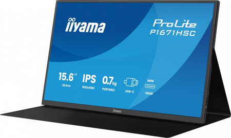 IIYAMA MONITOR 15.6 CALA P1671HSC-B1 IPS,FHD,MINIHDMI,2XUSBC,250CD,8MS,2X1W,  0,7KG