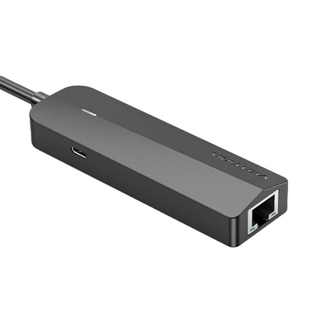 HUB USB 2.0 Z 3 PORTAMI I ADAPTEREM ETHERNET 100MB/S VENTION CHPBB 0,15M CZARNY