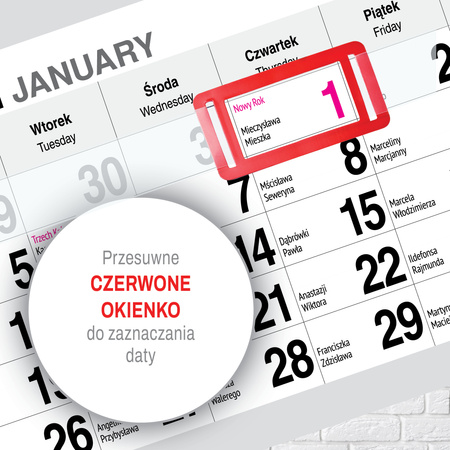 KALENDARZ WISZĄCY TRÓJDZIELNY O-PRESS ROK 2026 BUKIET