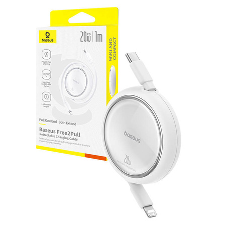 KABEL USB BASEUS FREE2PULL USB-C DO IP 20W 1M (BIAŁY)