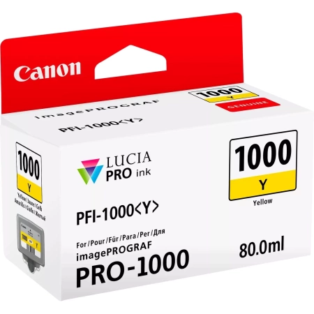 TUSZ ORYGINALNY CANON PFI1000Y 0549C001 YELLOW 80 ML