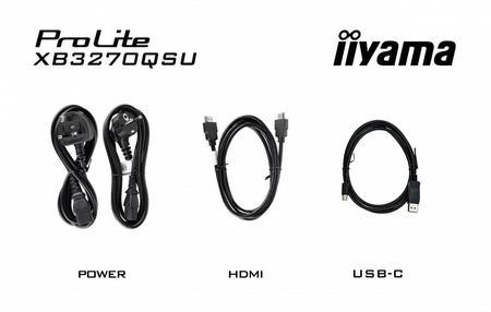IIYAMA MONITOR 32 CALE XB3270QSU-B1 IPS,WQHD,HDMI,DP,100HZ,250CD,3MS,2X2W, 3XUSB(3.2),FLICKERFREE,VESA,HAS(150MM)