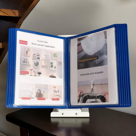 SYSTEM PREZENTACYJNY NA BIURKO Z 10 PANELAMI A4 LEVIATAN NIEBIESKI