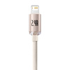 KABEL USB DO IP BASEUS CRYSTAL SHINE, 2.4A, 2M (RÓŻOWY)