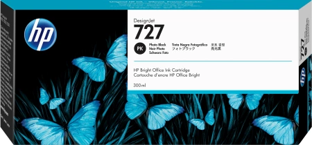 HP ORYGINALNY INK / TUSZ F9J79A, HP 727, PHOTO BLACK, 300ML, HP DESIGNJET T1530, T2530, T930