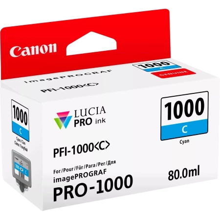 TUSZ ORYGINALNY CANON PFI1000C 0547C001 CYAN 80 ML