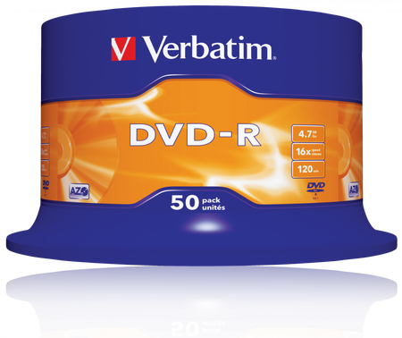 PŁYTA DVD-R 4,7GB 16X VERBATIM 43548 CAKE 50 SZT.