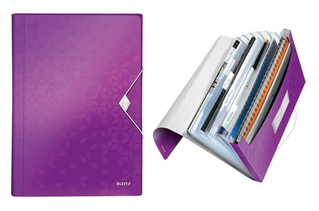 TECZKA SEGREGUJĄCA A4 LEITZ WOW 45890062 FIOLETOWA PP 6 PRZEGRÓDEK